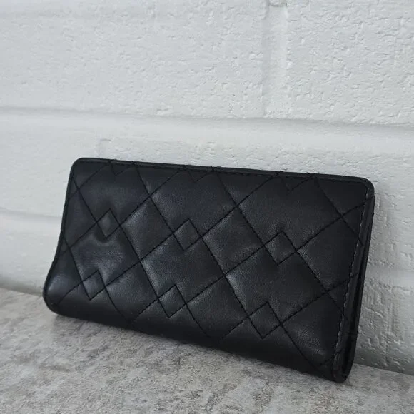 Marc by Marc Jacobs Quilted Black Folding Wallet for Women Logo Zipper - Picture 5 of 14